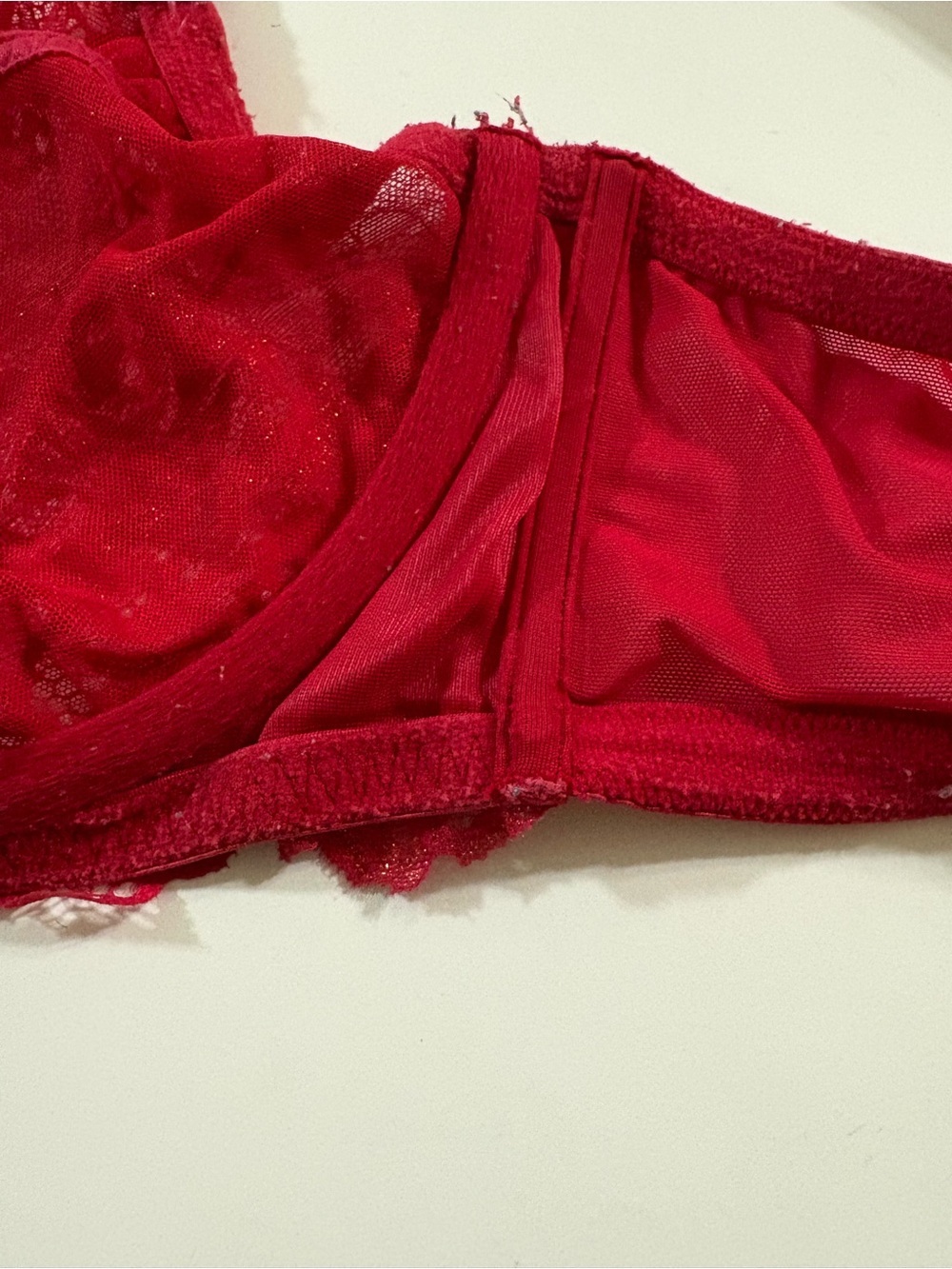 Cacique Red Lace size 44DDD Underwire Bra with Floral Detail - Picture 5 of 9